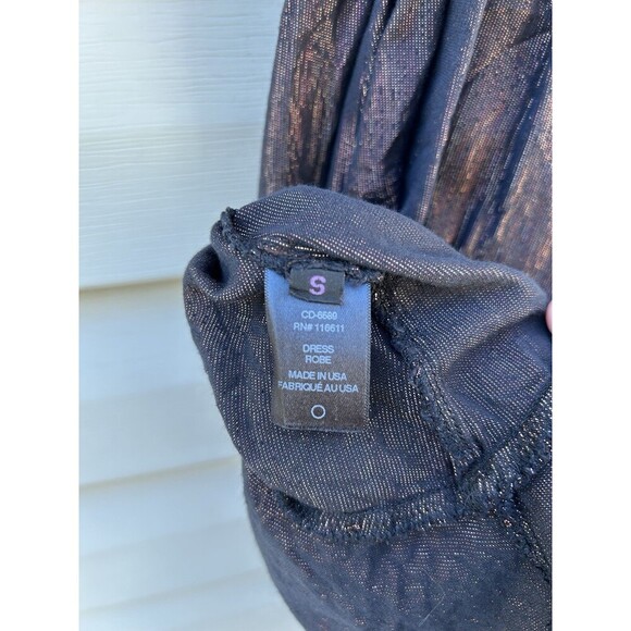 Amadi Anthropologie Women's Bronze Alley Shimmer Ruffle Mini Dress Small - Picture 6 of 8